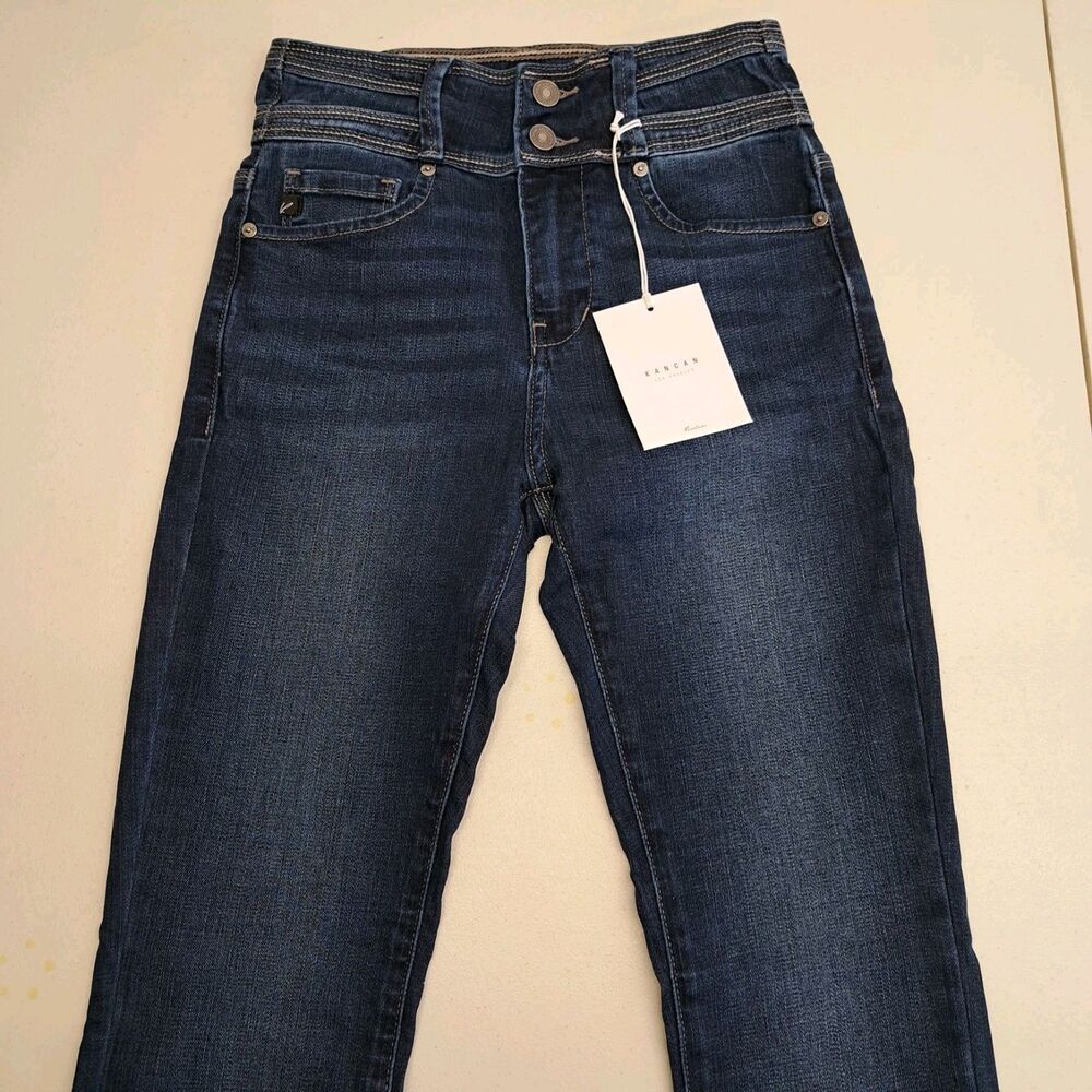NEW Kancan High Rise Super Skinny Dark Denim Jeans 3/25 - Picture 3 of 8